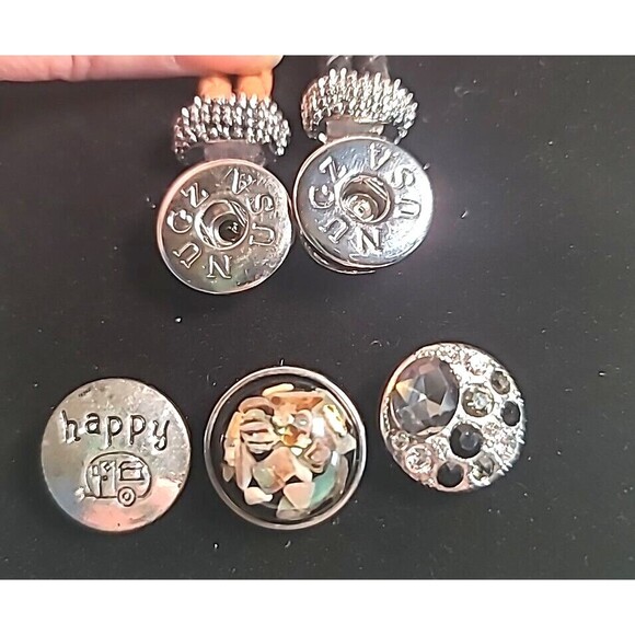 NWOT Lot Of 2 Leather Bracelets Interchangeable Snap Charm Stones Happy Camper - Picture 4 of 5